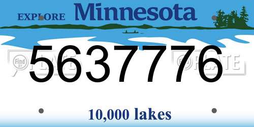 5637776 Minnesota License Plate