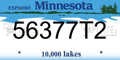 56377T2 Minnesota License Plate