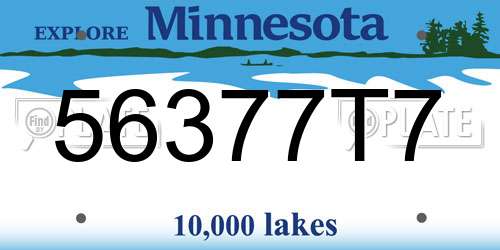 56377T7 Minnesota License Plate