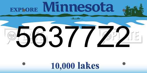 56377Z2 Minnesota License Plate