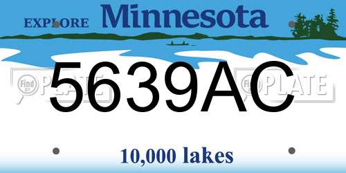 5639AC Minnesota License Plate