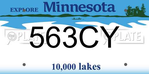 563CY Minnesota License Plate