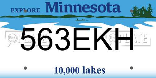 563EKH Minnesota License Plate