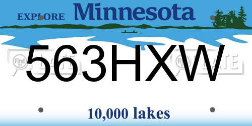 563HXW Minnesota License Plate