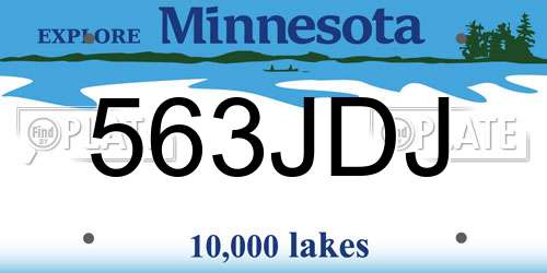 563JDJ Minnesota License Plate