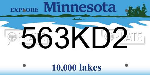 563KD2 Minnesota License Plate