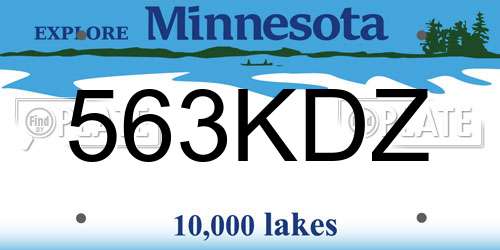 563KDZ Minnesota License Plate