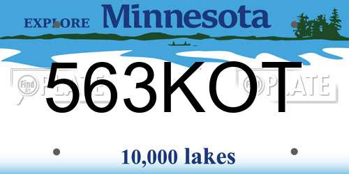 563KOT Minnesota License Plate