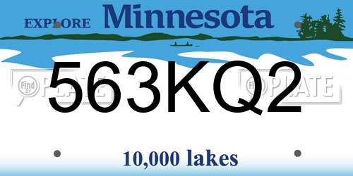 563KQ2 Minnesota License Plate