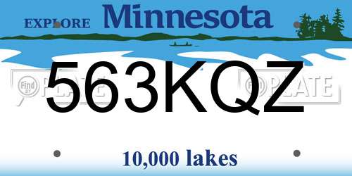 563KQZ Minnesota License Plate