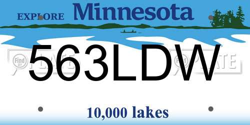 563LDW Minnesota License Plate