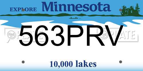 563PRV Minnesota License Plate