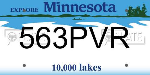 563PVR Minnesota License Plate