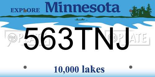 563TNJ Minnesota License Plate
