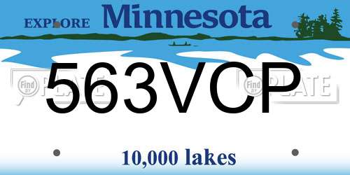 563VCP Minnesota License Plate