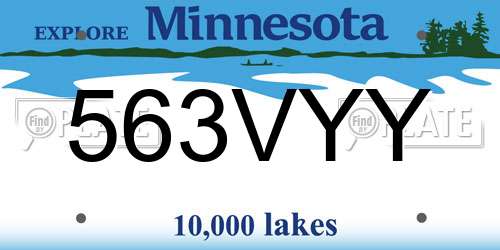 563VYY Minnesota License Plate