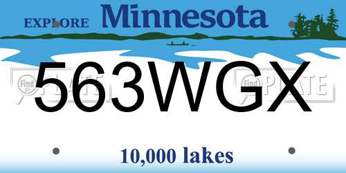 563WGX Minnesota License Plate