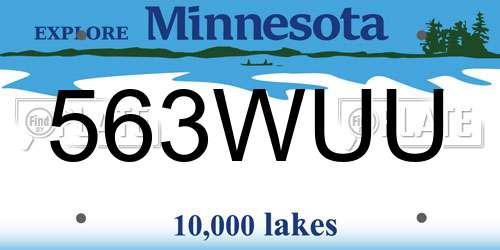 563WUU Minnesota License Plate
