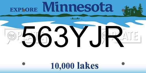 563YJR Minnesota License Plate