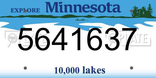 5641637 Minnesota License Plate