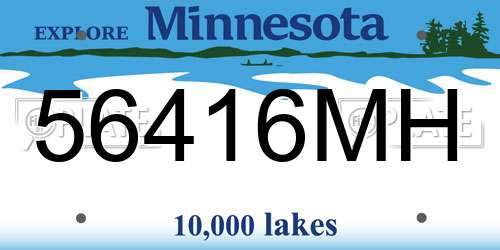 56416MH Minnesota License Plate