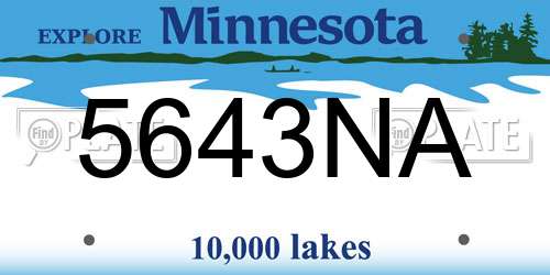 5643NA Minnesota License Plate