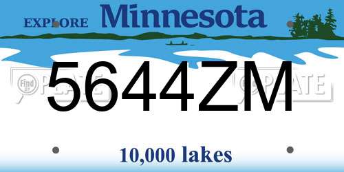 5644ZM Minnesota License Plate