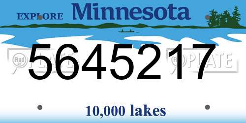 5645217 Minnesota License Plate