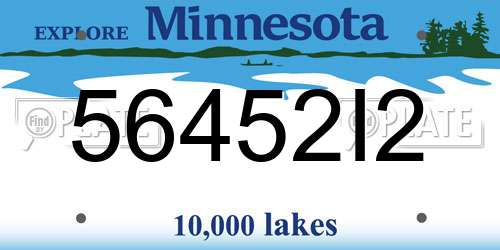 56452I2 Minnesota License Plate