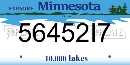 56452I7 Minnesota License Plate