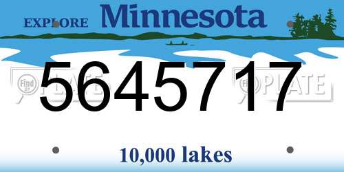 5645717 Minnesota License Plate