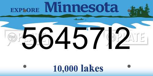 56457I2 Minnesota License Plate
