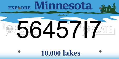 56457I7 Minnesota License Plate