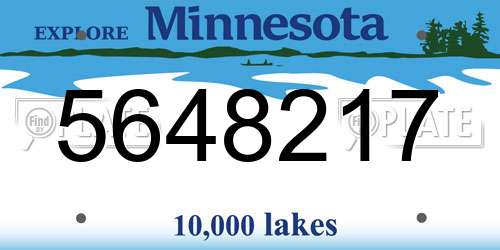 5648217 Minnesota License Plate