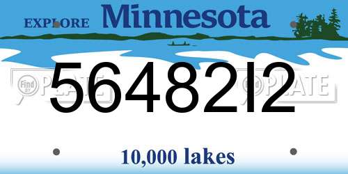56482I2 Minnesota License Plate