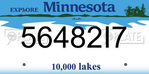 56482I7 Minnesota License Plate