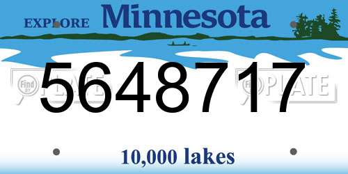 5648717 Minnesota License Plate