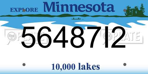 56487I2 Minnesota License Plate