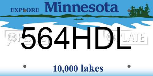 564HDL Minnesota License Plate
