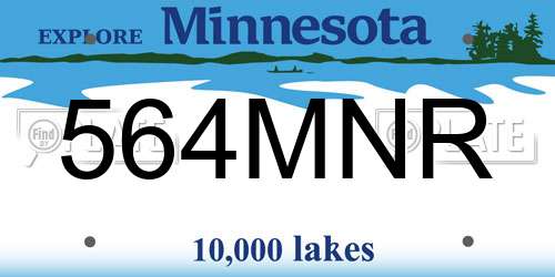564MNR Minnesota License Plate