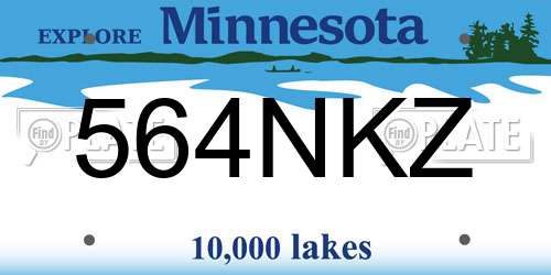 564NKZ Minnesota License Plate