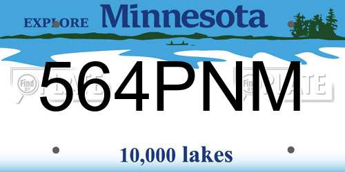 564PNM Minnesota License Plate