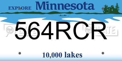 564RCR Minnesota License Plate