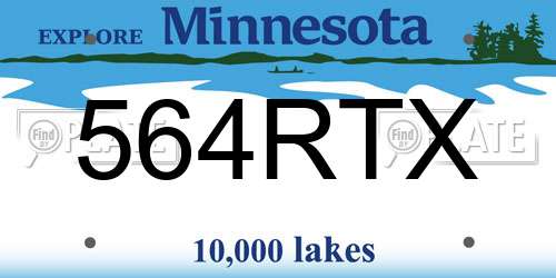 564RTX Minnesota License Plate