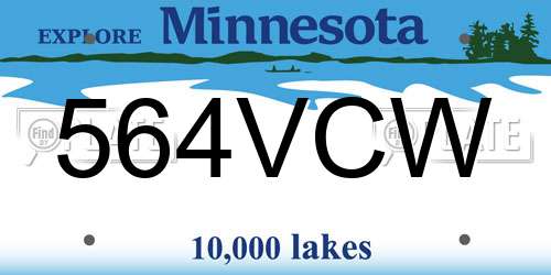 564VCW Minnesota License Plate