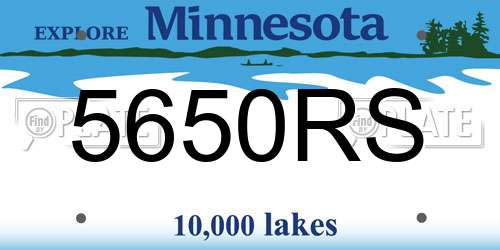 5650RS Minnesota License Plate