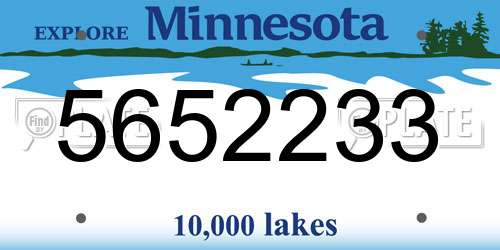 5652233 Minnesota License Plate