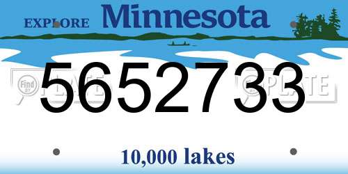5652733 Minnesota License Plate