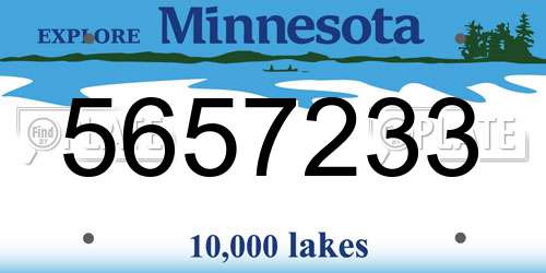 5657233 Minnesota License Plate