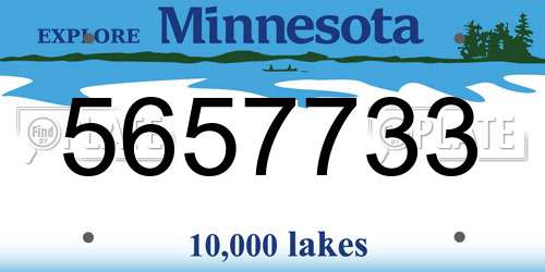 5657733 Minnesota License Plate
